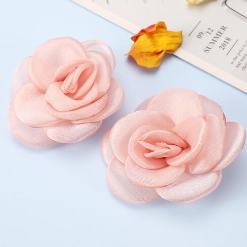 2Pcs Rose Flower Shoe Clips Rose Shoe Buckles Shoes Decorative Charms Removable Shoe Buckle Accessories for Women Lady Girls 6.5cm Pink in Saudi Arabia