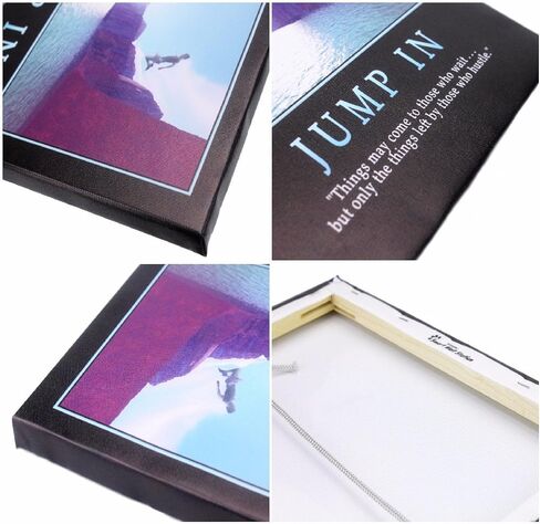 4Pcs 12x12 Canvas Wood Stretched Blue Ocean Wave Surfing Sea Sunset Motivational For Home Room Office Wall Decor 12x12" (30x30cm)(Canvas Not HD Prints) in Kuwait