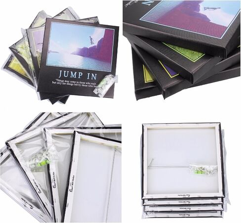 4Pcs 12x12 Canvas Wood Stretched Blue Ocean Wave Surfing Sea Sunset Motivational For Home Room Office Wall Decor 12x12" (30x30cm)(Canvas Not HD Prints) in Kuwait