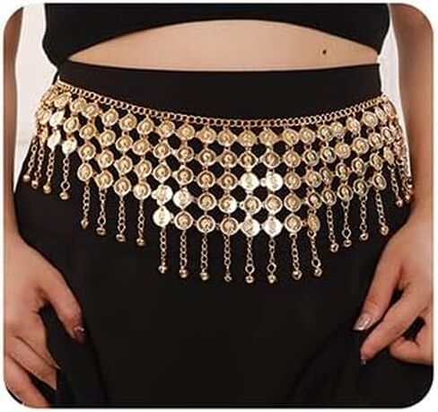 فاسق طويل الخصر سلسلة حزام بوهو الطبقات عملة قلادة البطن ربط سلسلة الهذيان بيان مكتنزة الصيف فستان الشاطئ سلسلة الجسم موضة اكسسوارات الجسم للنساء الفتيات in Kuwait