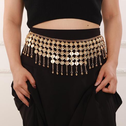 فاسق طويل الخصر سلسلة حزام بوهو الطبقات عملة قلادة البطن ربط سلسلة الهذيان بيان مكتنزة الصيف فستان الشاطئ سلسلة الجسم موضة اكسسوارات الجسم للنساء الفتيات in Kuwait