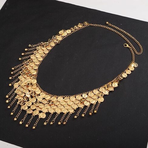 فاسق طويل الخصر سلسلة حزام بوهو الطبقات عملة قلادة البطن ربط سلسلة الهذيان بيان مكتنزة الصيف فستان الشاطئ سلسلة الجسم موضة اكسسوارات الجسم للنساء الفتيات in Kuwait