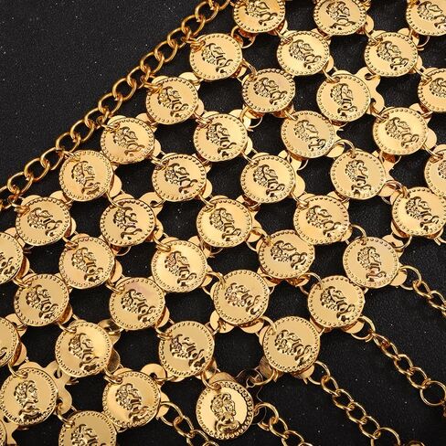 فاسق طويل الخصر سلسلة حزام بوهو الطبقات عملة قلادة البطن ربط سلسلة الهذيان بيان مكتنزة الصيف فستان الشاطئ سلسلة الجسم موضة اكسسوارات الجسم للنساء الفتيات in Kuwait