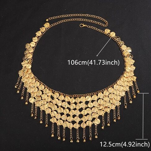 فاسق طويل الخصر سلسلة حزام بوهو الطبقات عملة قلادة البطن ربط سلسلة الهذيان بيان مكتنزة الصيف فستان الشاطئ سلسلة الجسم موضة اكسسوارات الجسم للنساء الفتيات in Kuwait