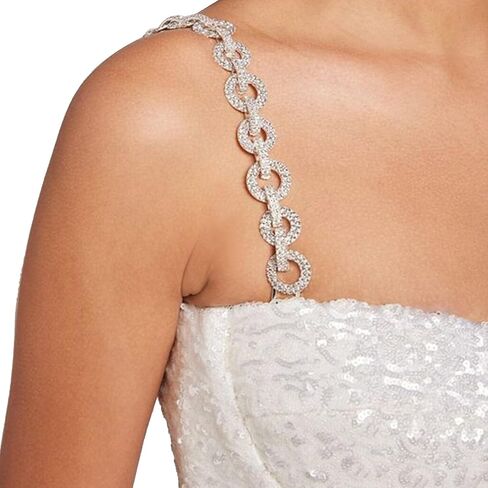 1Pair Rhinestone Lingerie Shoulder Chain Jewelry Festival Rave Crystal Shoulder Straps Chain Sexy Rhinestone Back Chain Wedding Bridal Bra Straps Chain Body Jewelry for Women in Saudi Arabia