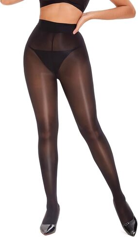 جوارب طويلة نسائية من النايلون اللامع - زوجان من الجوارب الطويلة الشفافة الزيتية اللامعة عالية الخصر للتحكم في الجوارب الطويلة in Kuwait