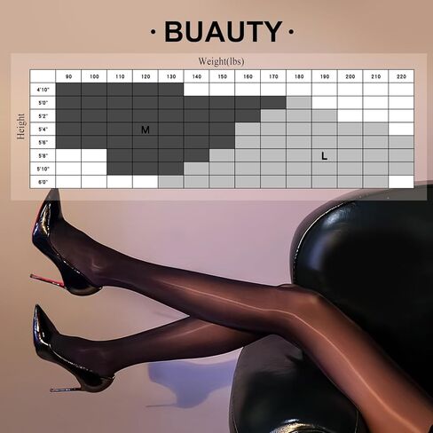 جوارب طويلة نسائية من النايلون اللامع - زوجان من الجوارب الطويلة الشفافة الزيتية اللامعة عالية الخصر للتحكم في الجوارب الطويلة in Kuwait