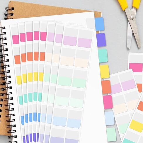 240PCS Sticky Index Tabs, Colored Strip Page Markers, Writable and Repositionable File Tabs Flags for Pages, Reading Notes, Classify Files, 12 Colors(1.8x1 inch) in Saudi Arabia