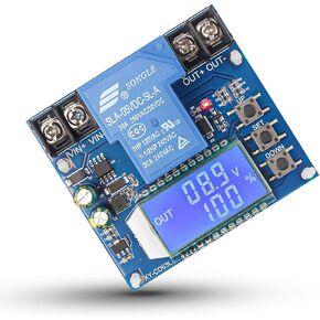 Low Voltage Disconnect, Icstation DC 6V-60V Low Voltage Cutoff with LCD Display 30A Low Voltage Protector Disconnect Switch Module Charging Discharging Protection Board for Lead Acid Lithium Battery