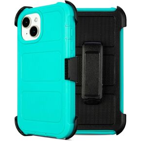 for Defender Phone Case iPhone 15 Case with Belt Clip, for Shockproof iPhone 15 Case Heavy Duty Rugged, 2 Layers of Sturdy for iPhone 15 Cases, Military-Grade Cover for iPhone 15 Case Black & Orange