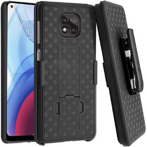 Fingic Case for Moto G Power (2021), Belt Clip Holster Case Slim Combo Shell with Kickstand Swivel Belt Clip Holster Rugged Protective Cover for Motorola Moto G Power 2021 (Not for 2020) - Black
