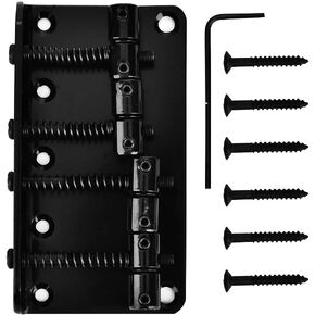 4-String Bass Bridge Electric Bass Guitar Bridge Replacement Parts with Hex Wrench