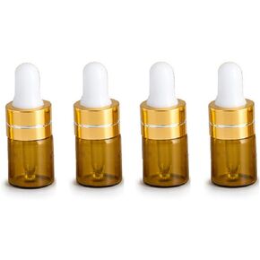 30 قطعة من زجاجات الزيوت العطرية القابلة لإعادة الملء، زجاجات قطارة زجاجية كهرمانية قابلة لإعادة الملء، قوارير عينات عطر محمولة، حاويات سائلة لوشن التجميل مع قطارة زجاجية وأغطية (2 مل) in Kuwait