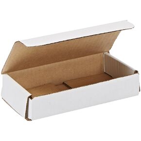 Aviditi White Corrugated Cardboard Mailing Boxes, 6 1/2 x 3 1/4 x 1 1/4 Inches, Pack of 50, Crush-Proof, for Shipping, Mailing and Storing (MRX1XL)