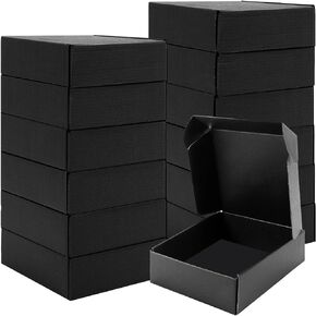 Shipping Boxes,20 Pack Black Corrugated Cardboard Boxes,Recyclable Small Mailer Boxes for Packaging Small Business Shipping Mailing Gifts(5.6 * 5.6 * 1.9 Inch,Black)