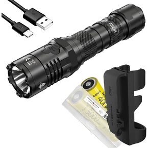 Nitecore P20i UV Tactical Flashlight with UV Light, 1800 Lumen USB-C Rechargeable Including 2X Rechargeable Batteries and LumenTac Battery Organizer