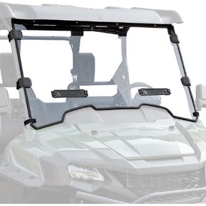 Front Full Windshield for Honda Pioneer 700-2 / 700-4 14-24, Clear Hard Scratch Resistant Polycarbonate Windscreen Adjustable Vents for Honda Pioneer 700 2P 4P 2014-2024 Accessories