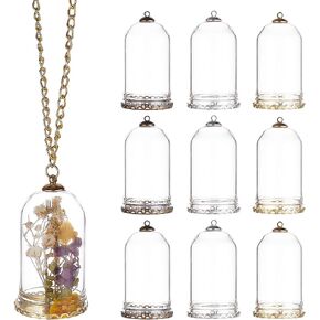 BENECREAT Tube Glass Pendant Base Findings Hollow Glass Straight Tube Pendant for DIY Necklace Making