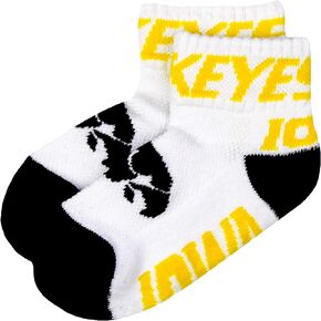 NCAA Iowa Hawkeyes Youth QTR Socks, Black, 3-5 Years