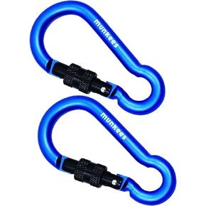 2-Pack Large 3“ Carabiner with Lock Clips Keychain, Spring Snap Caribeener, Aluminum Buckle Hook Accessories