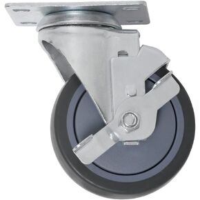 Titan 4" Thermoplastic Rubber (TPR) Swivel Plate Caster + Brake, 250-lb. Capacity, Black