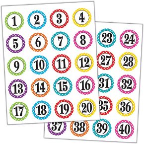 Teacher Created Resources Polka Dot Numbers Stickers (3567)