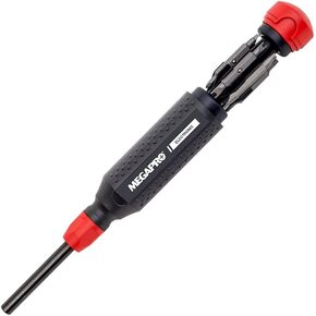 Megapro 151ELEC-CH/RD Alloy Steel Hex Electronic Multi Bit 15-in-1 Screwdriver, 1-1/4" Hex Nut, 8-1/2" Length