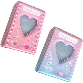 3 Inch Mini Photo Album,40pocket Kpop Photocard Binder Love Heart Hollow Photocard Id Holder,Kpop Binder Collector Book,Cute Kpop Photocard Holder Book