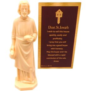Westmon Works St Joseph House Selling Statue and Double Sided Prayer Card Faith-Based Figurine with Prayer for Selling Homes, Made in The USA