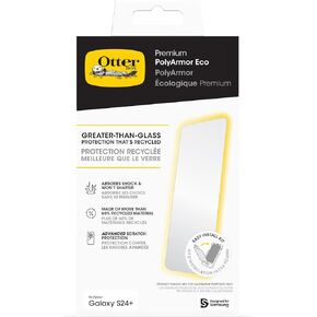 واقي شاشة OtterBox Samsung Galaxy S24+ Polyarmor - شفاف، ملائم بدقة، وضوح كريستالي، استجابة لمس لا تشوبها شائبة، سهل التركيب