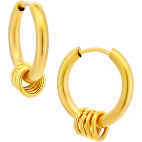 316L Stainless Steel Multi Ring Huggie Hoop Earrings, Sold as a Pair