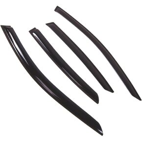 TuningPros BGWV-677 Window Visor Deflector Rain Guard Dark Black 4-pc Set
