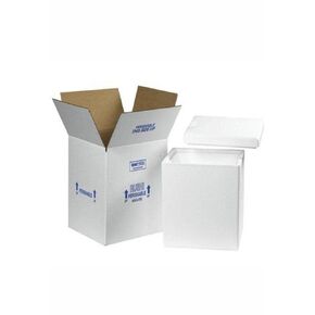 Aviditi Insulated Carton with Foam Shipping Kit, 13 3/4" x 11 3/4" x 11 7/8", White, For Shipping Temperature Sensitive Items (1 Kit)