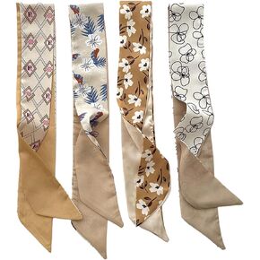 4 Pack Purse Scarf for Bags Silk Head Scarf for Hair Handbag Women Scarfs Band Hair Neck Scarves Fashion Gifts,46