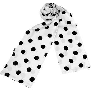 Women's Scarf Polka Dot Black and White Scarf Retro Chiffon Sheer Dot Scarf Stylish Fashion Neckerchief