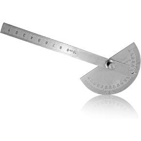 Round Head Protractor Angle Finder, 0-180 Degrees Stainless Steel Protractor, Angle Protractor Ruler Craftsman Measuring Tools (10 cm/ 3.94 Inch)