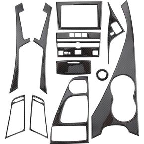 AUTOKAY 11pcs Carbon Fiber Full Interior Set Kit Cover Trim Fits for Infiniti Q50 Q60 2014 2015 2016 2017 2018 2019
