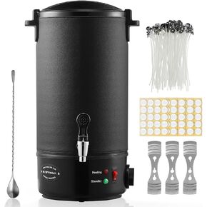 OFFNOVA Wax Melter for Candle Making, 10L Large Electric Wax Melting Pot with Heating Core Spout & Digital Display, Ideal for Candle Soap Bulk Production Business or Home