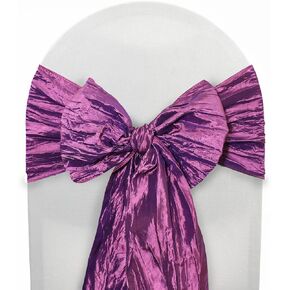 YOUR CHAIR COVERS - Crinkle Taffeta Chair Sashes Blush (Pack of 10), Chair Sashes for Weddings, Events, Hotels and Catering Services