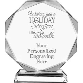 جوائز Holiday Crystal، جائزة مخصصة مقاس 6.75 بوصة مع نقش متضمن