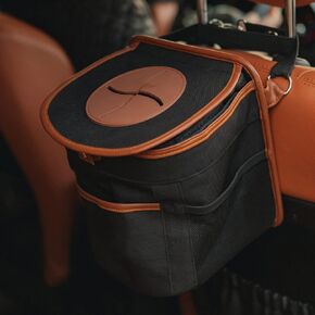 Car Trash Can Garbage Bag Trash Bin Collapsible Lid Hanging Trashcan Cute Automotive Waste Basket Leakproof Trash Cans Portable Black Brown Tan