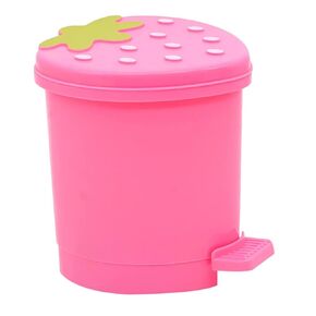Toddmomy Cute Strawberry Desk Trash Can Mini Garbage Can with Lid Countertop Trash Cans for Desk Car Office Kitchen