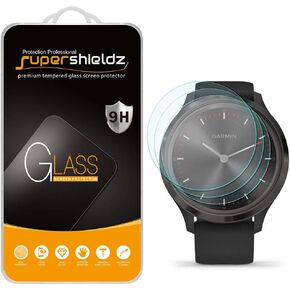 Supershieldz (3 Pack) Designed for Garmin Vivomove 3S Tempered Glass Screen Protector, Anti Scratch, Bubble Free