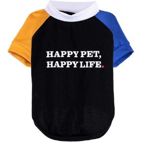 تي شيرت Dodo Happy Pet Happy Life Dog، لون أسود؛ حجم كبير؛ الملابس اليومية للكلاب، تي شيرت لطيف للكلاب، ملابس لطيفة للكلاب، مجموعة الدودو للكلاب in Kuwait