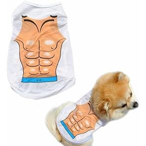 Dog Shirts Pet Shirts Dog T-Shirt Puppy Dog T Shirt Dog Vest Puppy Vest Pet Clothing Puppies Clothes for Small Dogs Doggie Tee Summer Apparel Female Dog Shirt Beach Wear­ (Muscle, Medium) in Kuwait