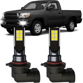 Tacoma LED Fog Light Bulbs for 2005-2011 Toyota Tacoma, 300% Brightness, 6500K Cool White, Halogen Replacement LED Fog Light kit, 2pcs Plug and Play Replacement Fog Light LED Blubs Package