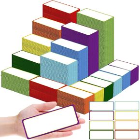 480 Pcs Magnetic Dry Erase Labels Reusable Name Tag Writable Stickers Colored Magnets Magnetic Strips for Whiteboard Rectangle Blank Name Plates for Lockers(Simple Style,3.2 x 1.2 in)