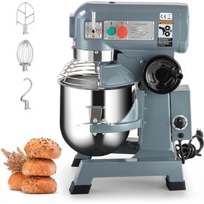 Towallmark Commercial Food Mixer 15QT 600W, Commercial Mixer 3 Speeds Adjustable 130/233/415RPM Heavy Duty 110V with Stainless Steel Bowl Stand Mixer for Bakeries Restaurant
