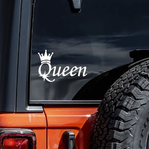 Vool Queen Styling Vinyl Decal Car Truck Laptop Bumper Sticker Decal 8" (White)
