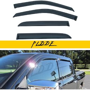 4pcs Compatible with 09-18 Ram 1500 10-18 2500/3500/4500/5500 Crew Cab & Mega Cab Front+Rear Sun/Rain Guard Outside Mount Window Visors